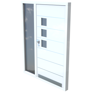 houten voordeur met zijlicht